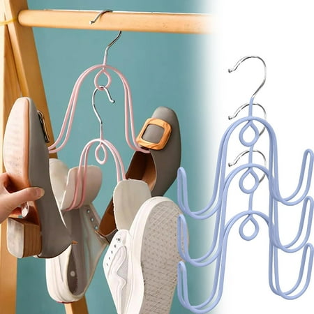 

Likthione Hooks 50% Off Clear! Stainless Shoe Drying Rack Double Hook Design Connectable Shoes Hangers Shoe Hanging For Outdoor Balcony