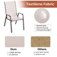 thumbnail image 6 of Pirecart 7pcs Patio Dining Set, Outdoor Dining Table with Umbrella Hole & 6 Stackable Textilene Fabric Dining Chairs, All Weather Patio Furniture Set, Beige, 6 of 10