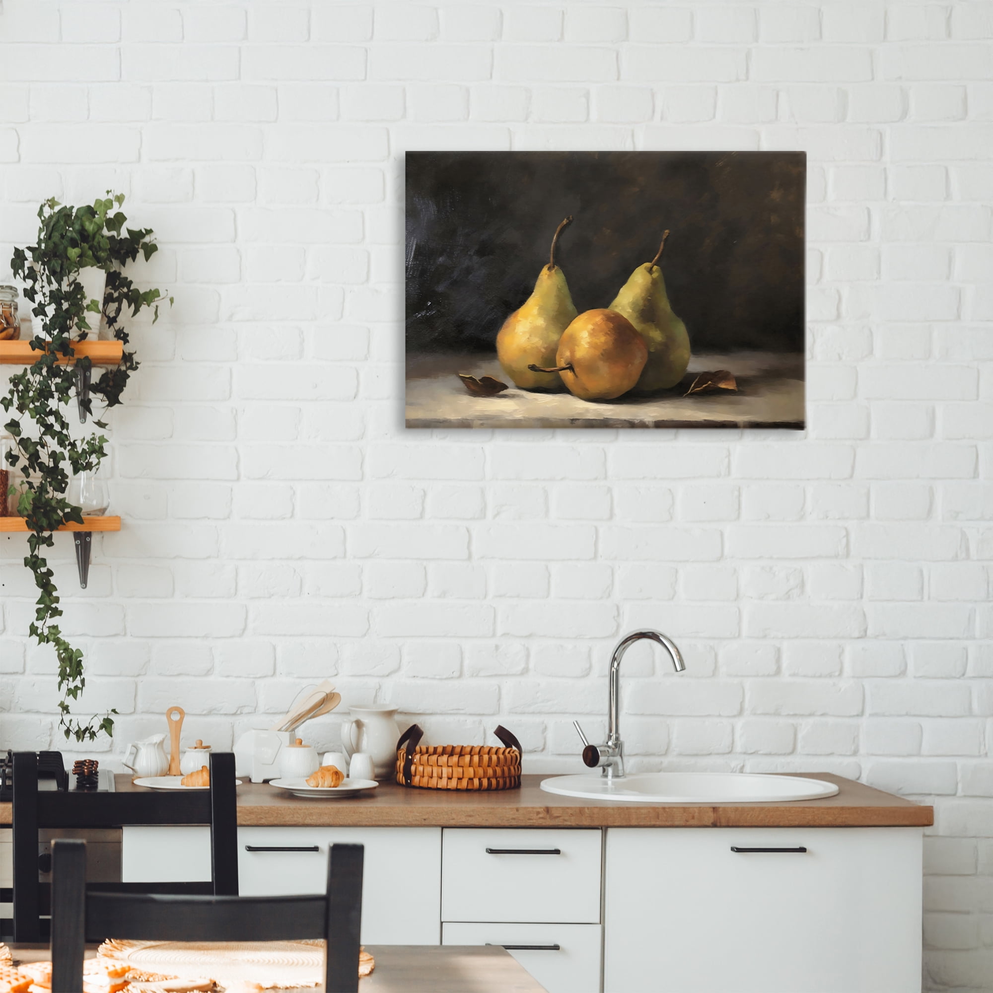 Stupell Industries Three Pears on Marble Canvas Wall Art, design by Creative Studio