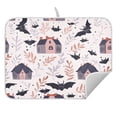 thumbnail image 3 of Halloween Houses Pattern Dish Drying Mat for Kitchen, Quick Drying Absorbent Soft Durable 16" x 18", 3 of 10