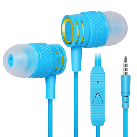 UrbanX R2 Wired in-Ear Headphones with Mic For Samsung Galaxy A52 5G with Tangle-Free Cord, Noise Isolating Earphones, Deep Bass, In Ear Bud Silicone Tips