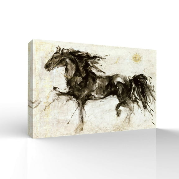 Wall26-Canvas Wall Art- Galloping Horse-Giclee Painting Wall Art for Bedroom Living Room Home Decoration - 24x36 inches
