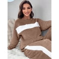 thumbnail image 3 of Color-Block Plush Long Sleeve Home Wear Top, 3 of 4