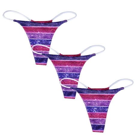 

CLZOUD Beautiful Underwear Purple Brushed Shredded Milk 180G 3PC Women s Printed Breathable Underwear Thong Xxl