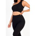 thumbnail image 4 of Ribbed Crop Top with One Shoulder & Flared Pants Ensemble, 4 of 11