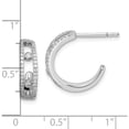 thumbnail image 3 of Sterling Silver Rhodium-Plated Cz J-Hoop Earrings Made In China qe14824, 3 of 5