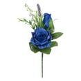 (4 pack) 12-inch Artificial Silk Blue Roses Mixed Flower Pick, for ...