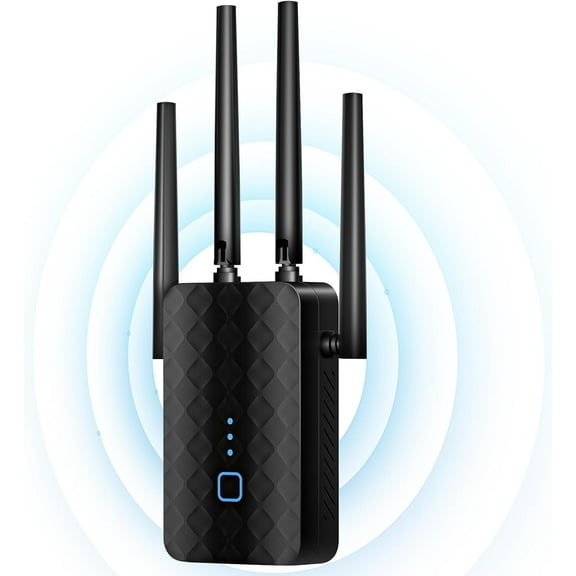 WiFi Extender Signal Booster for Home, 1.2Gbps WiFi Booster, Dual Band 5GHz&2.4GHz, Covers Up to 10000 Sq.ft and 36 Devices, 1200Mbps Home Signal Booster w/Ethernet Port
