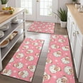 thumbnail image 2 of Pink Christmas Santa Pattern Kitchen Rugs Sets Of 3,Kitchen Runner Rugs Non Skid Washable,Decorative Kitchen Floor Mats for Kitchen,Sink,Laundry,17"x30"+ 17"x47" + 17"x59", 2 of 6