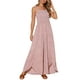 thumbnail image 2 of INSPIRAR CHIC Mono de Mujer Cuello Cuadrado Con Smock Sin Mangas Pierna Ancha Dividida M Rosa Polvoriento, 2 of 6