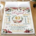 thumbnail image 2 of LHSHID 40th Happy Birthday Blanket for Woman 40th Birthday Decorations for Women 40 Year Old Birthday Gift Ideas for Her Mom Blankets from Daughter to Mom Flower Soft Throw Blanket 60"x80", 2 of 7