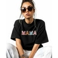 thumbnail image 2 of Women's Graphic T-Shirt Black L Women's Tops MAMA Crew Neck Short Sleeve Shirts for Women, 2 of 3