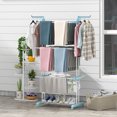 thumbnail image 4 of Costway 3-tier Folding Clothes Drying Rack with Rotatable Side Wings & Collapsible Shelves, 4 of 10