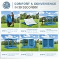 thumbnail image 6 of HOTEEL 6x6 ft Pop Up Gazebo Screen House Tent for Camping with 3 Sidewalls and Mosquito Netting, Waterproof, UV Resistant, Portable Carry Bag, for Outdoor Camping, Lawn and Backyard, Blue, 6 of 11