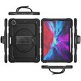 thumbnail image 3 of navor Case Compatible with iPad Pro 12.9 2021 5th Gen./2020 4th Gen./2018 3rd Gen. with Built-in Screen Protector/Pencil Holder, Rugged Heavy Duty Shockproof Rotatable Stand Shoulder/Hand Strap, 3 of 8