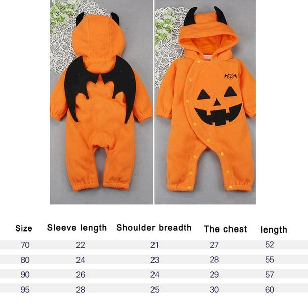 Pijamas de calabaza para bebés y niñas de Halloween pcs manga