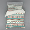 thumbnail image 2 of Tribal Duvet Cover Set, Vintage Design Native Style Geometric Triangles Print, Bedding Set with Shams and Fitted Sheet, 3 Sizes, by Ambesonne, 2 of 3