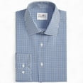 thumbnail image 3 of Tayion Collection Men's Slim-Fit Check Dress Shirt, Blue, L 16-16.5 in 32/33, 3 of 5