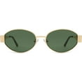 thumbnail image 2 of SOJOS Retro Oval Sunglasses, UV400 Protection, Unisex, Shiny Gold/Green, 2 of 16