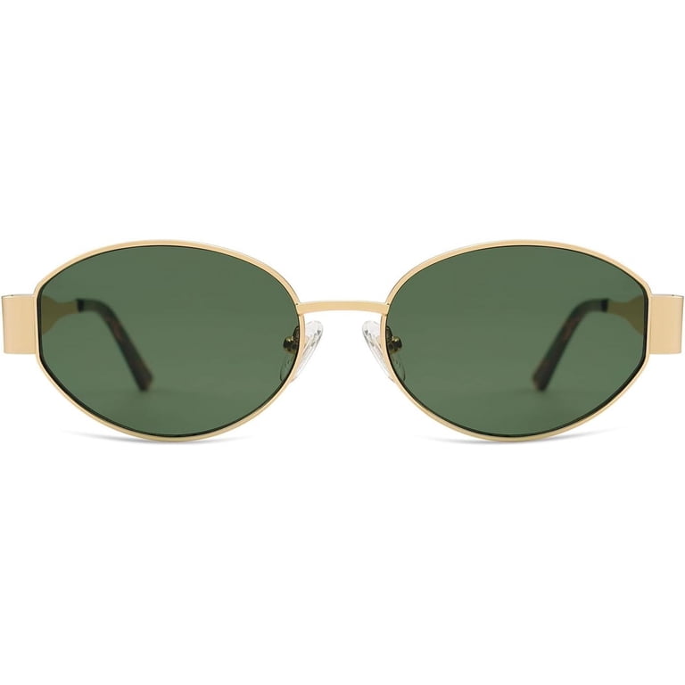 SOJOS Retro Oval Sunglasses, UV400 Protection, Unisex, Shiny  display picture 1