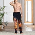thumbnail image 2 of Gaeub Tennis Ball In Fire1 Print Mens Pajama Pants,Lounge Pants With Pockets And Drawstring-X-Large, 2 of 6