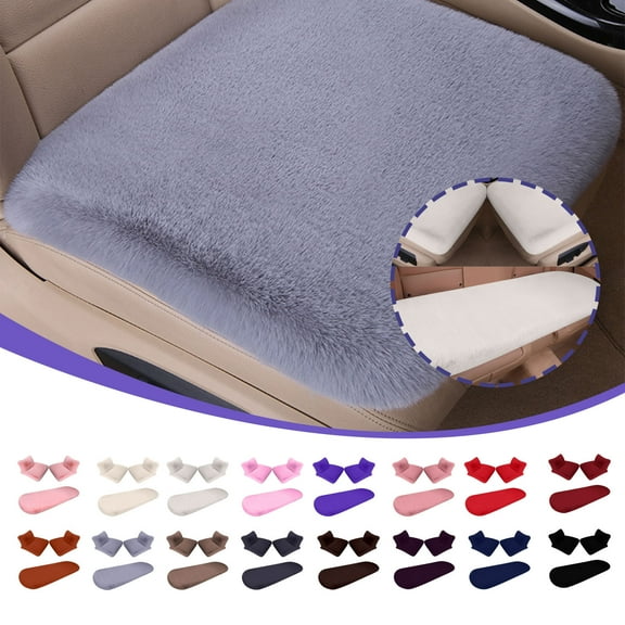 Patio Furniture Cushionss 44x44 5 Sets Car Front Seat Cushions Soft Warm Faux Rabbit Winter Auto Seat Cover Plush Vehicle Seat Protector Pad With Non-Slip Backing Car Accessories