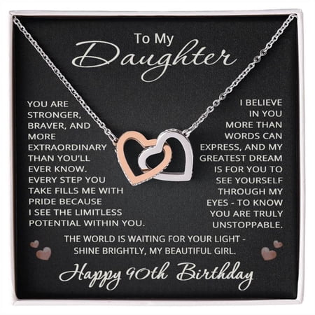90th Birthday Gifts from Mom Dad for Daughter 90th Birthday Necklace Heart Pendant Jewelry 90 Years Old Birthday