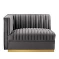 thumbnail image 6 of Modway Sanguine Channel Tufted Performance Velvet Modular Sectional Sofa Loveseat in Gray, 6 of 10