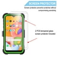 thumbnail image 7 of Samsung Galaxy A01 Case Clip Belt Holster,Takfox Shockproof Swivel Defender Heavy Duty Armor Protective Case & 2 Pcs Tempered Glass Screen Protector w/ Kickstand Rugged Cover For Galaxy A01 2020,Green, 7 of 7
