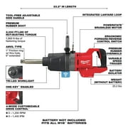 Milwaukee 2869-20 M18 FUEL 18V Lithium-Ion Brushless Cordless 1 in. Impact Wrench Extended Reach D-Handle (Tool-Only)