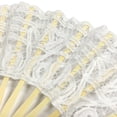thumbnail image 3 of Wrapables® Floral Lace Handheld Folding Fan with Tassel, White, 3 of 3