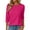 Hot Pink, variant on MIXUE Boho Tops For Women Summer Solid Color Round Neck Long Sleeve Casual Fashion Soft Basic Pullover Shirts For Women T-shirts Outwear,Pink,M