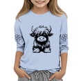 thumbnail image 1 of Lovzfmll T-Shirt Graphique à Manches 3/4 pour Enfants, Col Rond Décontracté, Style Col Rond pour Petites Filles 4-5 Ans, 1 of 4
