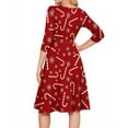 thumbnail image 4 of Women's Cocktail Dresses 3/4 Sleeve Vintage Wedding Guest Christmas Dress for Holiday Parties and Special Events,Red,L, 4 of 5