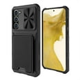 thumbnail image 1 of SaniMore Case for Samsung Galaxy S23 Plus 6.6" 2023, [Tough PC Back PU Leather Skin] Card Slot + Magnetic Car Mount + Sliding Cover Shockproof Anti-slip Hybird Heaavy Duty Protective Shell, Black, 1 of 11