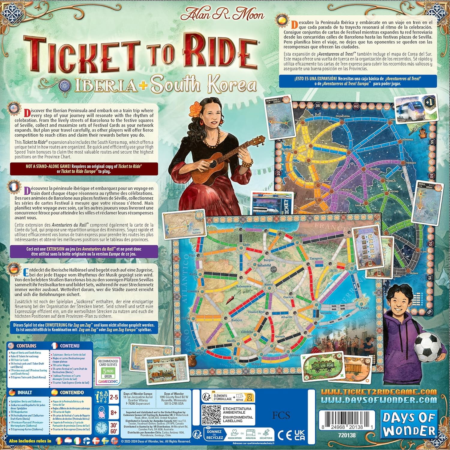 Ticket to Ride Strategy Board Game: Iberia & South Korea Expansion for Ages 8+, from Asmodee