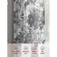 thumbnail image 6 of Spring Floral Sheer Curtains 96 Inch Length 2 Panels Set Window Treatments, Retro Country Flowers Leaves Botanical Gray Rod Pocket Semi Curtains for Living Room/Bedroom/Kitchen Décor, 104"W x 96"L, 6 of 7