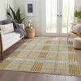 thumbnail image 6 of HomeRoots 678714 5 x 8 ft. Gold Beige & Brown Plaid Washable Machine Made Rectangle Area Rug with UV Protection, 6 of 9