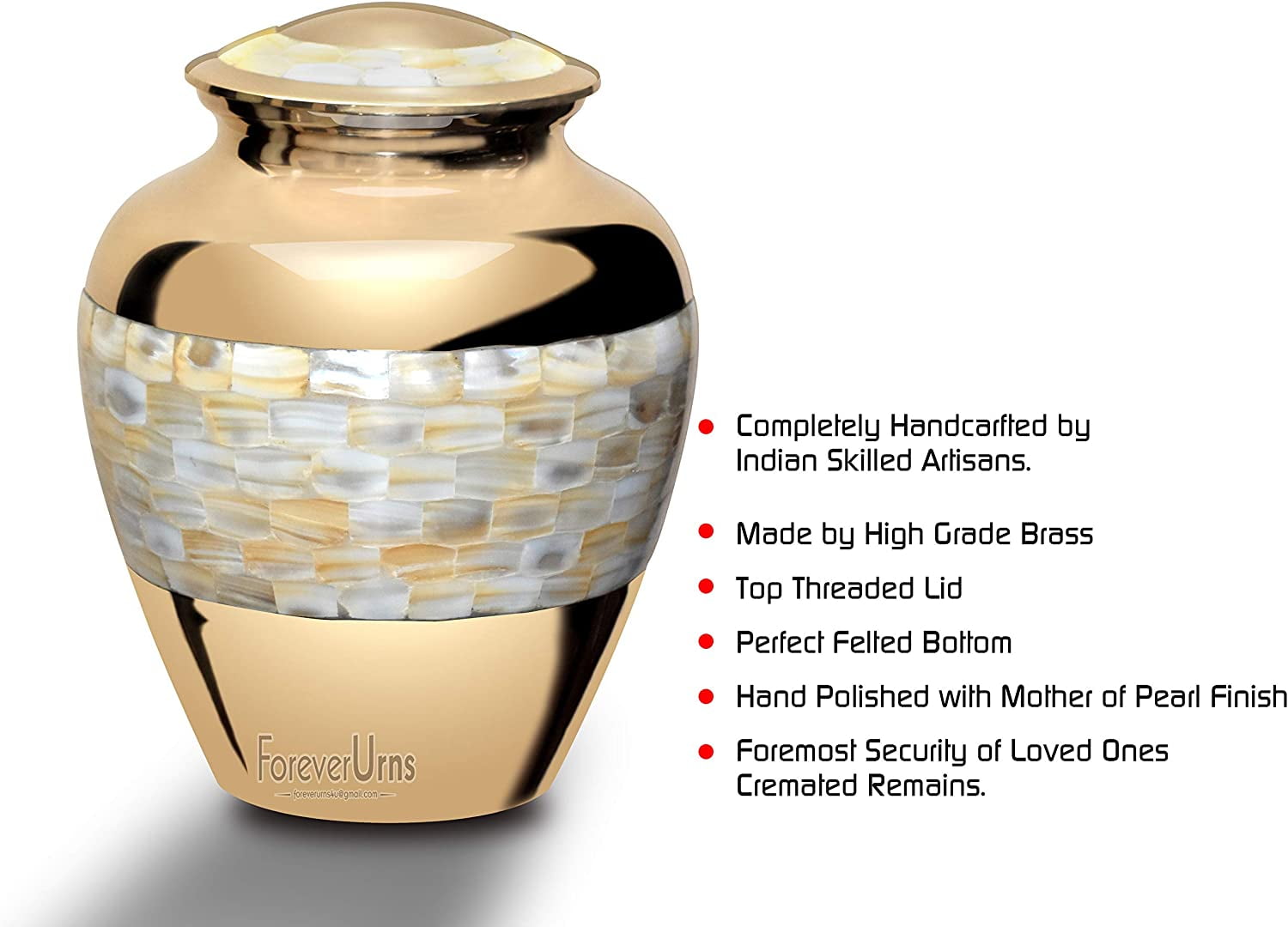 Personalized Urns for Human Ashes, Customized MOP Adult Cremation Urn, Adult Urn with Velvet Bag.