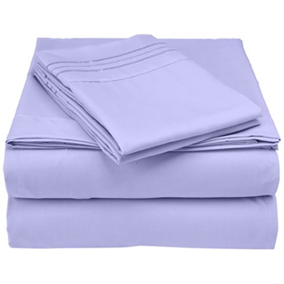 CELINE LINEN Best, Softest, Coziest Bed Sheets Ever! 1800 Thread Count Egyptian Quality Wrinkle-Resistant 4-Piece Sheet Set with Deep Pockets 100% Hypoallergenic, Queen Lilac