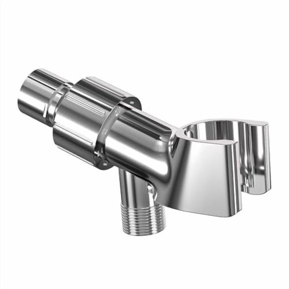 Adjustable Handheld Shower Head Holder,Universal Shower Hose and Shower Arm Mount Connector- Brass Pivot Ball,Premium ABS Bracket,360° Rotation Shower Adapter (Chrome)