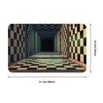 Bathroom Rugs Mat 3d Abstract Chess Board，Black and White Chessboard