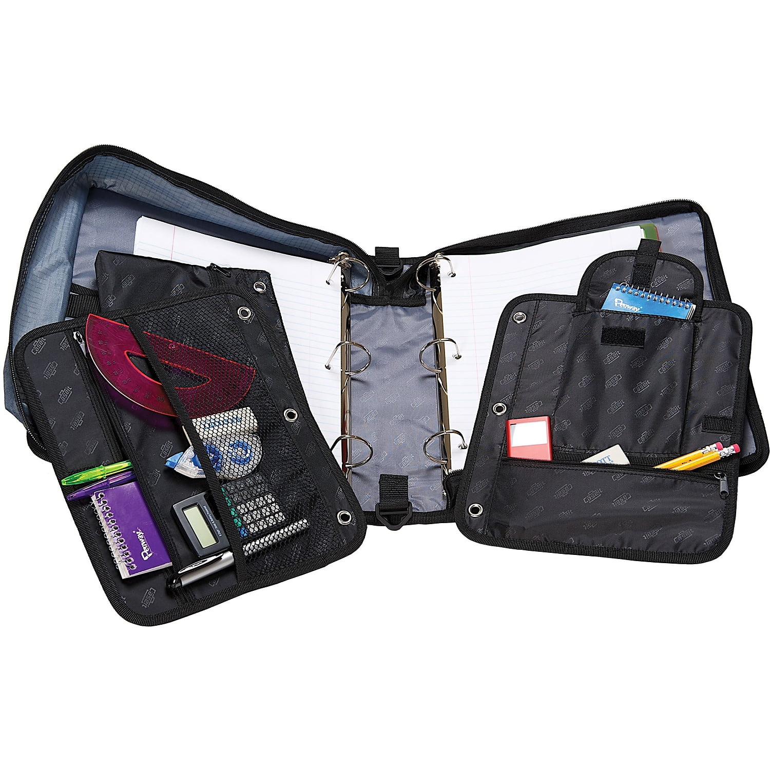 Case-it Dual Ring Zipper Binder, D-Ring, 1-1/2 Inches, Blue