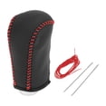 thumbnail image 1 of Cubierta de pomo de cambio de marcha Unique Bargains para Nissan Altima 2008-2012, antideslizante, negro rojo, protector de mango de cambio de cuero sintético, 1 Pc, 1 of 1