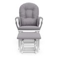 thumbnail image 3 of Pemberly Row Planeur avec Pouf Serti en Coussin Tourbillon Blanc et Gris, 3 of 7