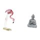 thumbnail image 5 of Estatua de resina de flamenco, escultura de mono, figura budista en miniatura, decoración con relieve, ideal para jardín u oficina, 5 of 8