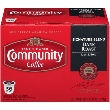 Community® Coffee Signature Blend Dark Roast Coffee Single-Serve Cups 36 ct Box Compatible with Keurig 2.0 K-Cup