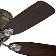 Hunter 42 inch Indoor Ceiling Fan No Light - Ceiling Fan without Light, Low Profile Mount, 5 Blades, For Bedroom, Living Room, or Kitchen, Pull Chain - Low Profile IV 51060, Antique Pewter