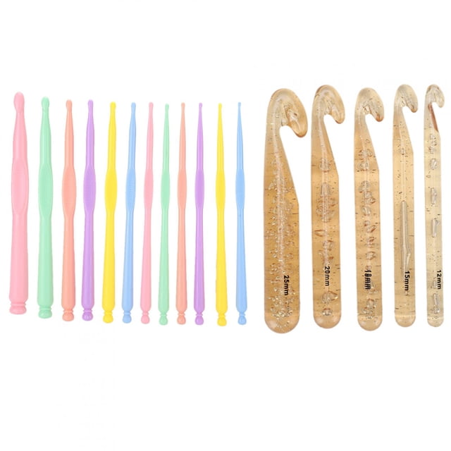 DIY Weaving Crochet,17Pcs Crochet Set Crystal Crystal Crochet Knitting Tool Rugged and Tough
