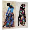 thumbnail image 4 of "Her Beauty I & II" Oversized 72"x 36" Frameless Free-Floating Reverse Printed Tempered Art Glass Panels Set, 4 of 9